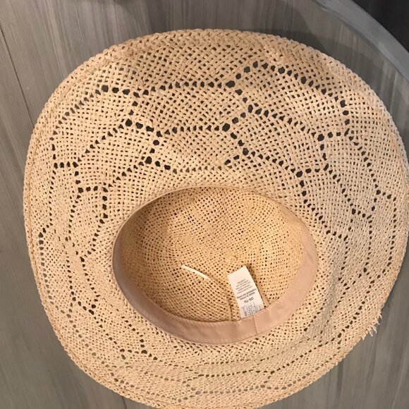 Ladies Wide Brim Straw Woven Hat One Size - Picture 3 of 3